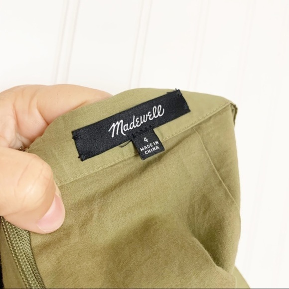 Madewell Size 4 Ruffle Wrap Mini Skirt Olive Green - Picture 5 of 6